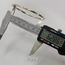 Two Tone Gold Hinged Bangle Bracelet With CZ 9ct 9k Yellow White Gold