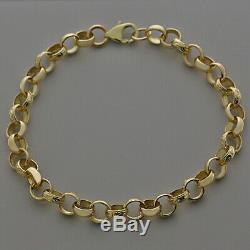UK Hallmarked 9ct Gold Baby's Belcher Bracelet -6-7.5mm -9G RRP £400 (BL13 6 C)