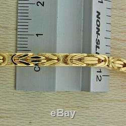 UK Hallmarked 9ct Gold LADIES Byzantine Bracelet 7.75-4mm-8g RRP £355 (I6 7.75)