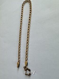 UNISEX Hallmarked 9Ct Gold Flat Curb-Link Chain Bracelet Import LDN 1976 2.85Gr