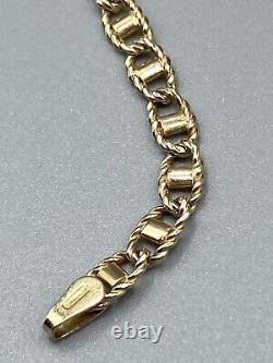 UNO-A-ERRE 9ct Mariner Style GOLD BRACELET Italian Twisted Link Design