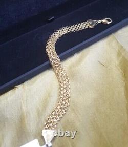 Uk Hallmarked, SOLID, 9ct yellow gold Bizmark bracelet. 9ct yellow gold. 7.5 inches