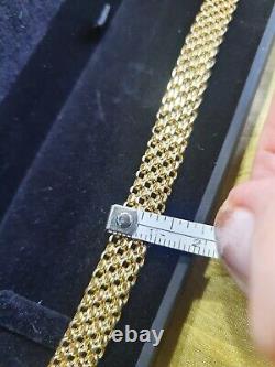 Uk Hallmarked, SOLID, 9ct yellow gold Bizmark bracelet. 9ct yellow gold. 7.5 inches