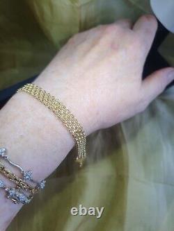 Uk Hallmarked, SOLID, 9ct yellow gold Bizmark bracelet. 9ct yellow gold. 7.5 inches