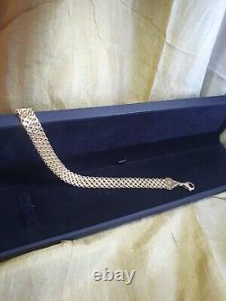 Uk Hallmarked, SOLID, 9ct yellow gold Bizmark bracelet. 9ct yellow gold. 7.5 inches