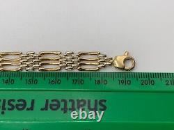 Unique 9ct 2 Toned Yellow Gold Gate Bracelet 19.4 cm / 7.5 Inch