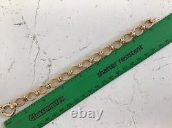 Unique 9ct Gold Oval Link Bracelet 21cm / 8.26 Inch