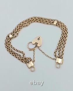 Unique 9ct Solid Gold Guard Chain Bracelet