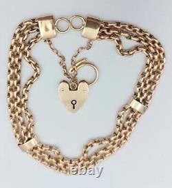 Unique 9ct Solid Gold Guard Chain Bracelet