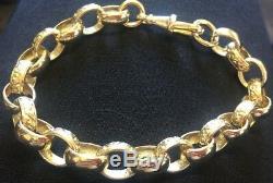 Unisex 9ct gold belcher bracelet, 17.8 grams, length 7.5 inches