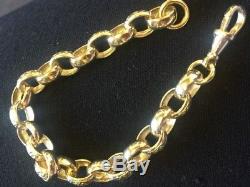Unisex 9ct gold belcher bracelet, length 7.5 inches, weight 18.6 grams
