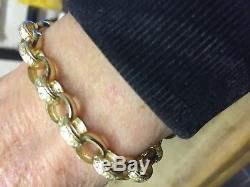Unisex 9ct gold belcher bracelet, length 7.5 inches, weight 18.6 grams