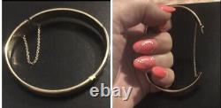 VINTAGE 9CT 375 GoldHinged Bangle 8.4g Large See Description, BEAUTIFUL