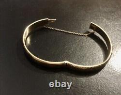 VINTAGE 9CT 375 GoldHinged Bangle 8.4g Large See Description, BEAUTIFUL