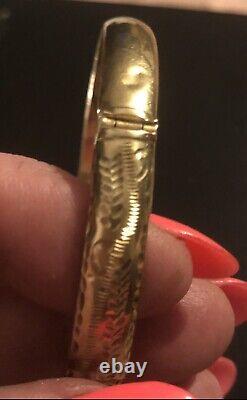 VINTAGE 9CT 375 GoldHinged Bangle 8.4g Large See Description, BEAUTIFUL