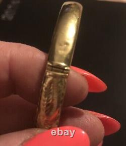 VINTAGE 9CT 375 GoldHinged Bangle 8.4g Large See Description, BEAUTIFUL