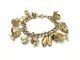 Vintage 9ct 9k Gold 14k Gold 12 Charm Fish Pearl Shoes Bug Shell Bracelet