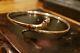 Vintage 9ct Gold Snake Bangle. With Garnet Eyes Excellent Condition