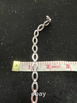 VINTAGE 9ct WHITE GOLD FANCY LINK BRACELET 7 Inches