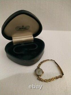 VINTAGE ROLEX 9ct GOLD LADIES WATCH LOVELY LINKS ON BRACELET IN ORIGINAL BOX