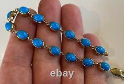 Very Beautiful Vintage 9ct Gold Turquoise Bracelet
