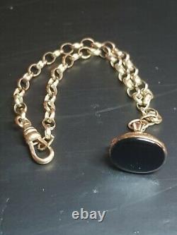 Very Elegant 9ct Gold Gold Fob bracelet hallmarked L 20cm W 4mm & 5.9 Grams