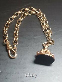 Very Elegant 9ct Gold Gold Fob bracelet hallmarked L 20cm W 4mm & 5.9 Grams