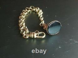 Very Elegant 9ct Gold Gold Fob bracelet hallmarked L 20cm W 4mm & 5.9 Grams