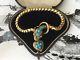 Victorian 9ct Gold Diamond Turquoise Serpent/snake Bracelet (r2644)