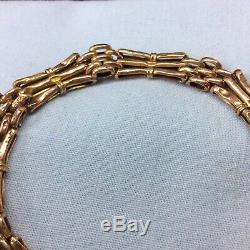 Victorian 9ct 375 Rose Gold Link Bracelet & Heart Padlock 7.1 Grams