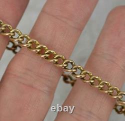 Victorian 9ct Gold Curb Link Pocket Watch Chain 7 Long Bracelet