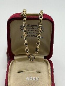 Victorian 9ct Gold Oval Link 8.5 Bracelet Spring Ring Clasp R421