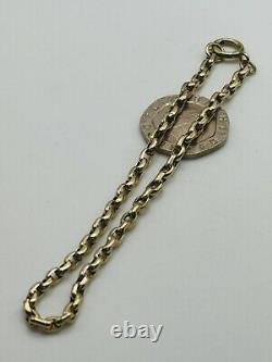 Victorian 9ct Gold Oval Link 8.5 Bracelet Spring Ring Clasp R421