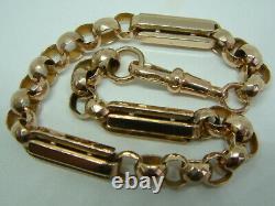 Victorian 9ct Gold Rose Gold Fancy Belcher/bar Linked Bracelet 9.5 Inches