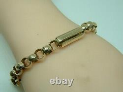 Victorian 9ct Gold Rose Gold Fancy Belcher/bar Linked Bracelet 9.5 Inches