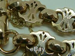 Victorian 9ct Gold Rose/yellow Gold Fancy Linked Bracelet 8.5 Inches