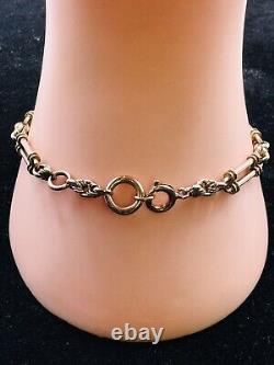 Victorian 9ct Gold Trombone And Knots 7.5 Bracelet R391