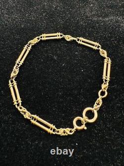 Victorian 9ct Gold Trombone And Knots 7.5 Bracelet R391