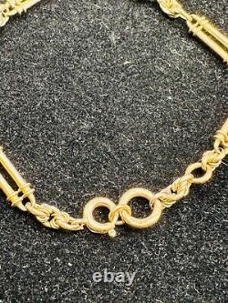 Victorian 9ct Gold Trombone And Knots 7.5 Bracelet R391