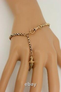 Victorian 9ct Rose Gold Albertina with Tassel Fob. Watch Bracelet 7.5. NICE1