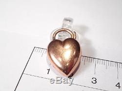 Victorian 9ct Rose Gold Bulbous Heart Padlock Clasp Pendant