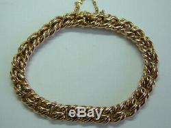 Victorian 9ct Rose Gold Chunky Double Knotted Link Bracelet 7.25 Inches