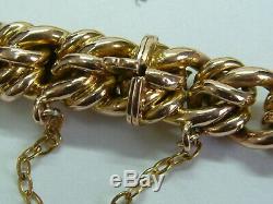 Victorian 9ct Rose Gold Chunky Double Knotted Link Bracelet 7.25 Inches