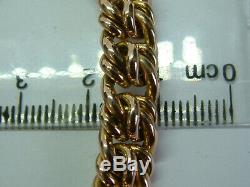 Victorian 9ct Rose Gold Chunky Double Knotted Link Bracelet 7.25 Inches