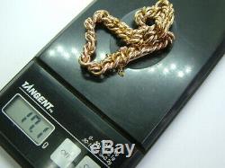 Victorian 9ct Rose Gold Chunky Double Knotted Link Bracelet 7.25 Inches