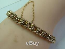 Victorian 9ct Rose Gold Chunky Double Knotted Link Bracelet 7.25 Inches