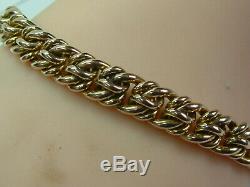 Victorian 9ct Rose Gold Chunky Double Knotted Link Bracelet 7.25 Inches