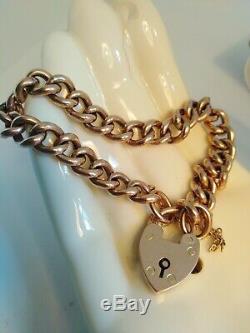 Victorian 9ct Rose Gold Curb Charm Bracelet