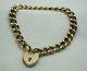 Victorian 9ct Rose Gold Curb Link Bracelet With Heart Padlock