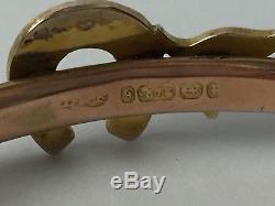 Victorian 9ct Rose Gold Seed Pearl Horse Shoe Horseshoe Bangle Bracelet Hinged